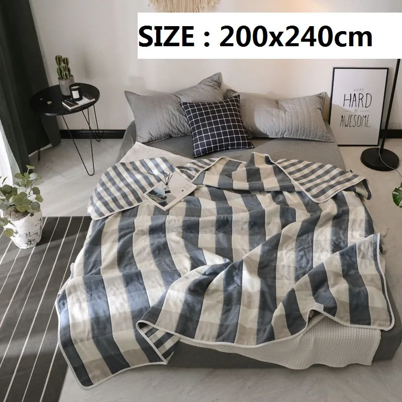 plaid 200x240cm 4 размера, муслиновое пеленание для новорожденных, хлопковое банное полотенце, чехол для коляски, летнее дышащее газовое одеяло для сна, многофункциональное детское одеяло - Цвет: plaid 200x240cm