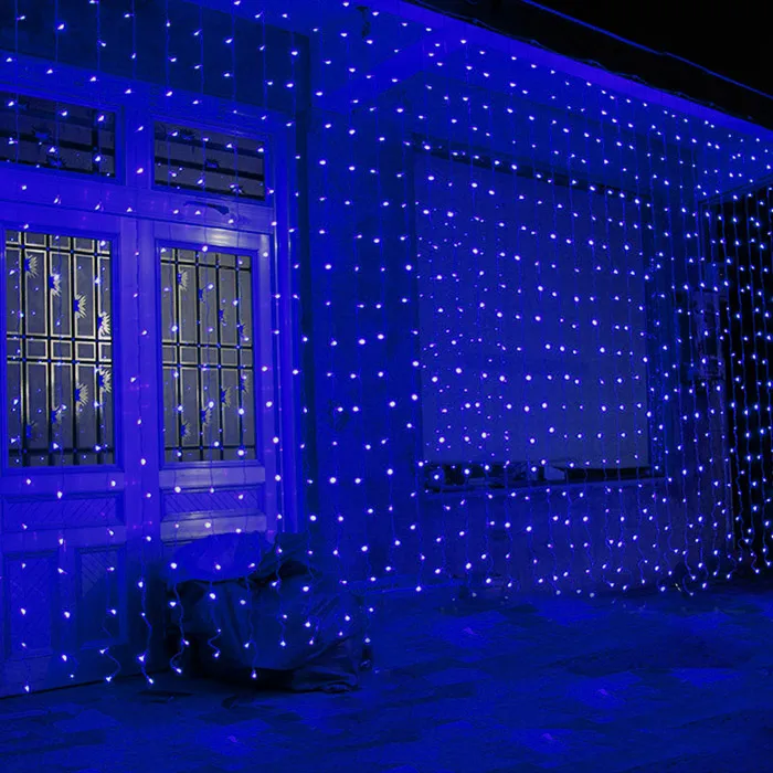 Blue Lights 3x2 м, 3x3 м, 6x3 м, Luces, занавеска, сосулька, гирлянда, сказочный светильник, Рождественский guirlande, 300 светодиодов, светильник для улицы, вечерние, для прополки, Рождественский Декор - Испускаемый цвет: Blue Lights