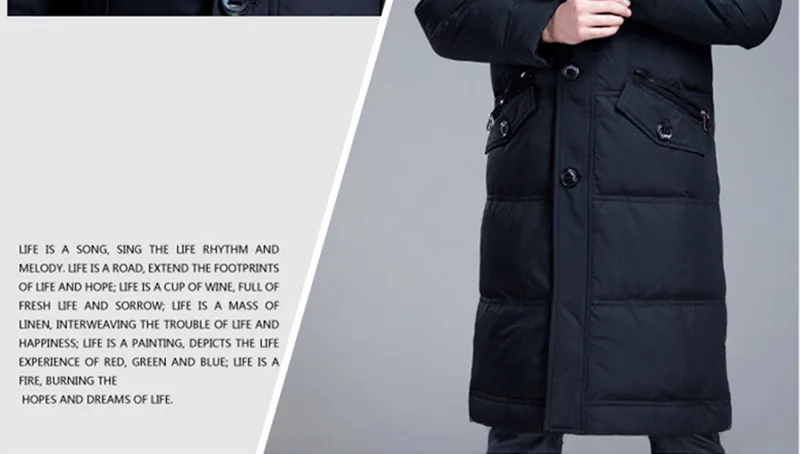 Новинка длинное стильное зимнее пальто мужская шапка съемная зимняя куртка