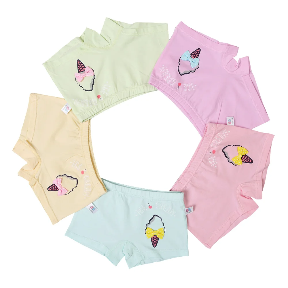 Трусы боксеры хлопковые для девочек 2 7 лет 5 шт./лот|kids underwear|girls pantieschild underpants |