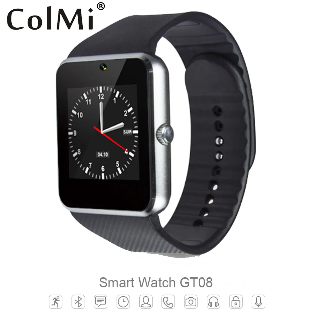 ColMi Смарт часы GT08 поддержка Sim карты памяти Push сообщение Bluetooth подключение