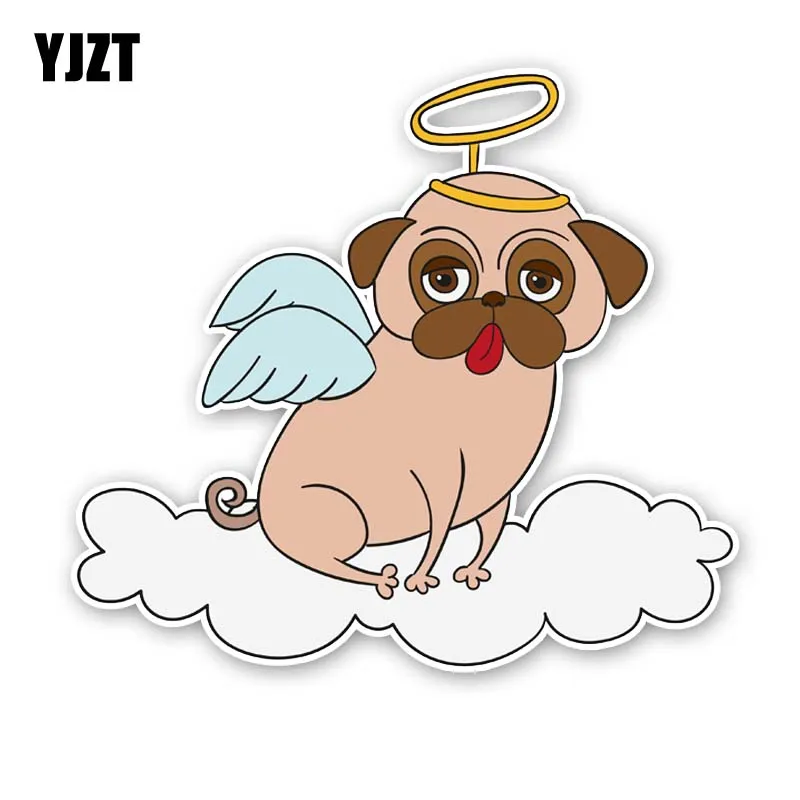 

YJZT 13CM*15.4CM Angel Puppy PVC Decorate Sticker Car Decal 12-300301