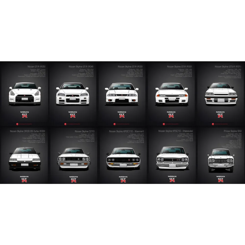 История Nissan Skyline настенный художественный постер картина принты ткань для