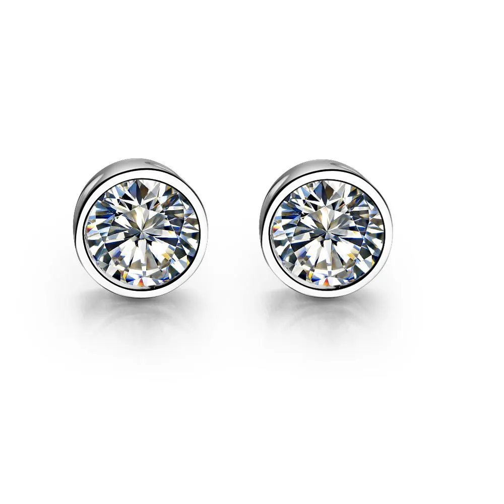 

0.5Ct/Piece Sterling Silver 925 Brand Star Earrings Stud Female Carbon Solitaire Earrings Stud for Women 750 White Gold Jewelry