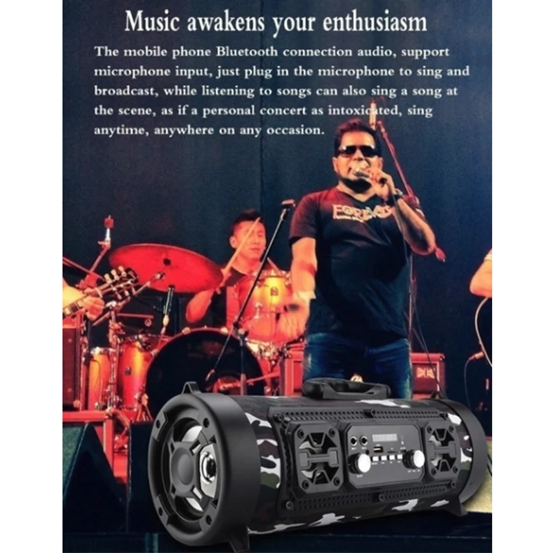 Hi-Fi портативный Bluetooth динамик FM радио блоки беспроводной 3D объемный звук стерео открытый динамик USB AUX TF карта для телефона ПК
