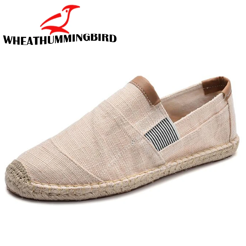 Кеды мужские парусиновые дышащие лоферы без застежки эспадрильи рыбацкий стиль