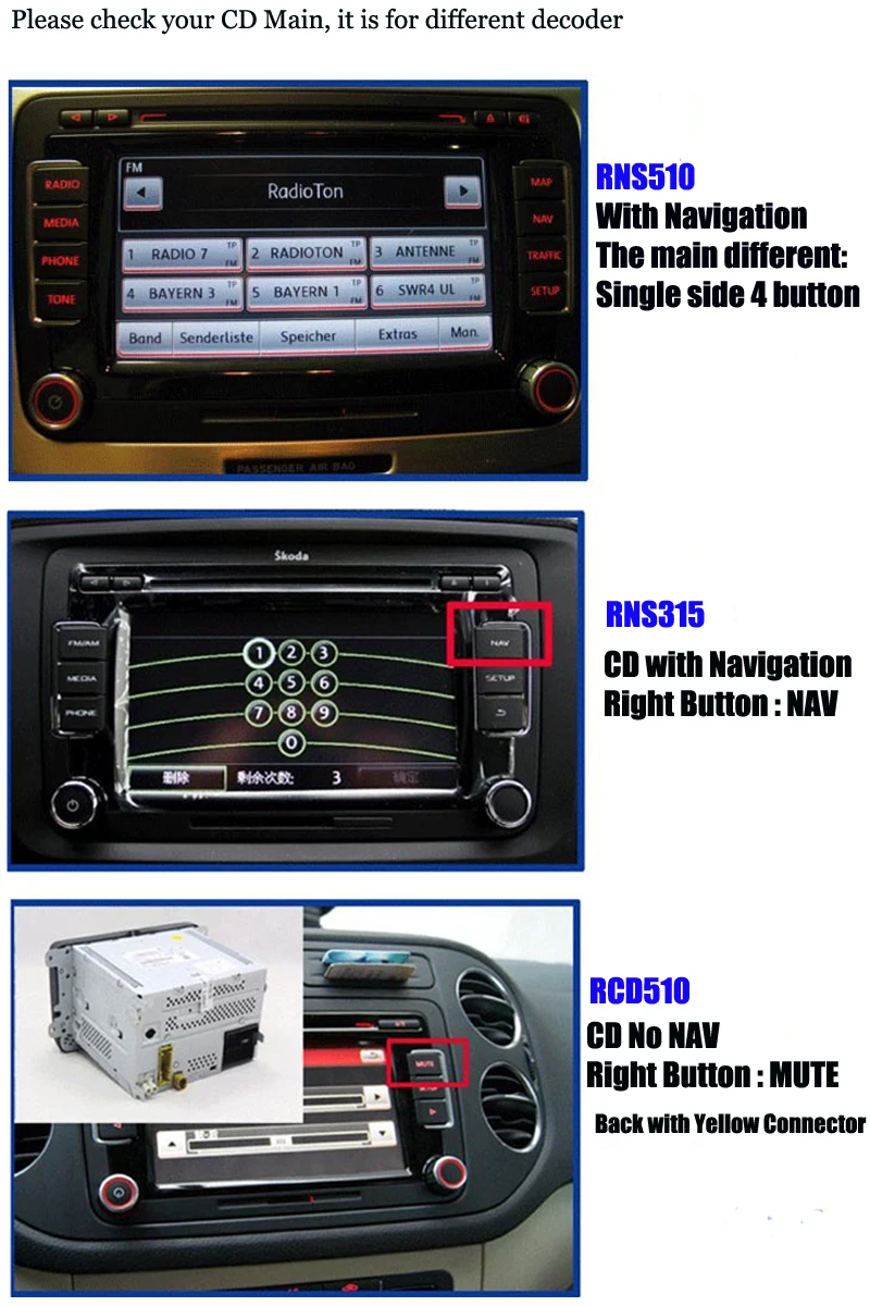 CVBS RGB адаптер и AV преобразователь RGB адаптер для VW Volkswagen RCD RNS 510 RNS 315 флип Эмблема Логотип камеры