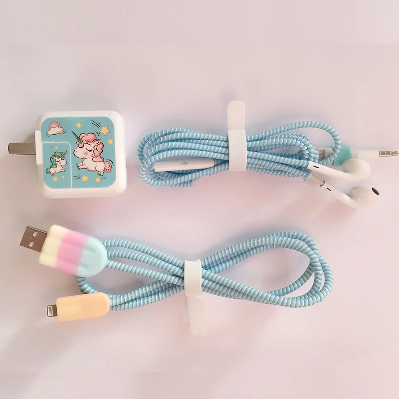 2018 новый кабель намотки мультфильм USB протектор для кабеля передачи данных набор