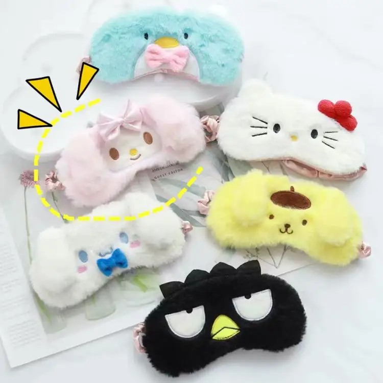 1 шт. японская Милая мультяшная маска для сна cinnamoroll my melody cinamoroll, плюшевая маска для сна, маска для глаз для сна, для путешествий