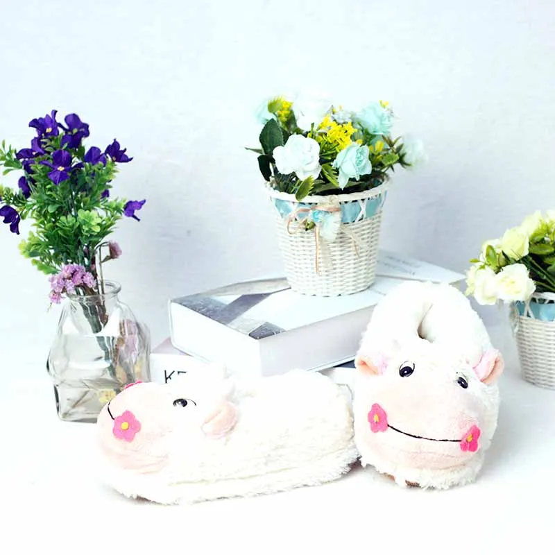 Меховые шлепанцы аниме мультяшный рисунок теплые женские тапочки для влюбленных