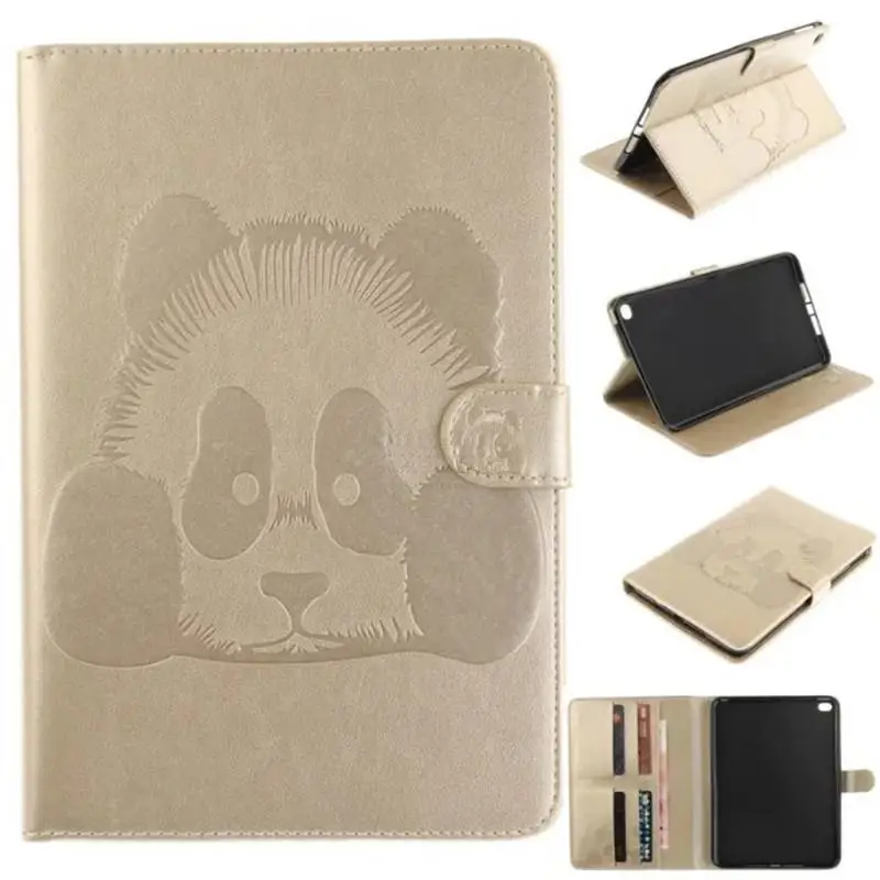 3D тиснение Panda складной folio Смарт Чехол для Apple iPad mini 4 чехол Роскошный кошелек