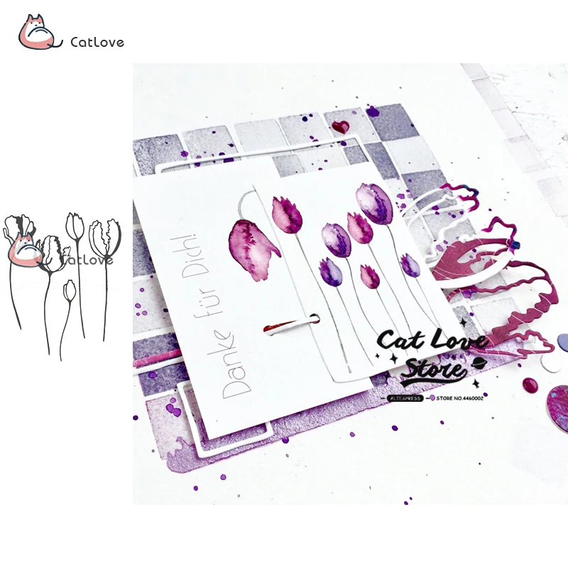 Цветок растение металлические штампы трафареты для рукоделия декоративные