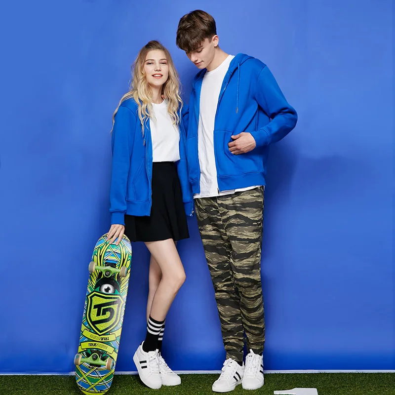 Мужская толстовка на молнии Повседневная однотонная Толстовка в стиле хип хоп