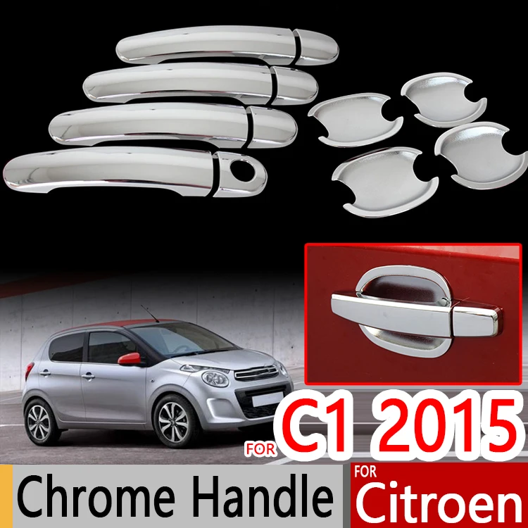 Аксессуары для Citroen C1 2015-2017 хромированные чехлы на дверные ручки 2016 стикеры