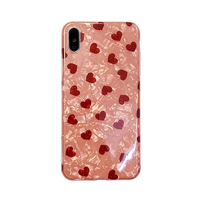 pink GlamPhoneCase розовый Fritillaria маленькое сердце любви чехол для телефона iPhone XS Max XR XS 8 8 plus 7 7 plus 6/6 S Plus Мягкий ТПУ задняя крышка - Цвет: pink