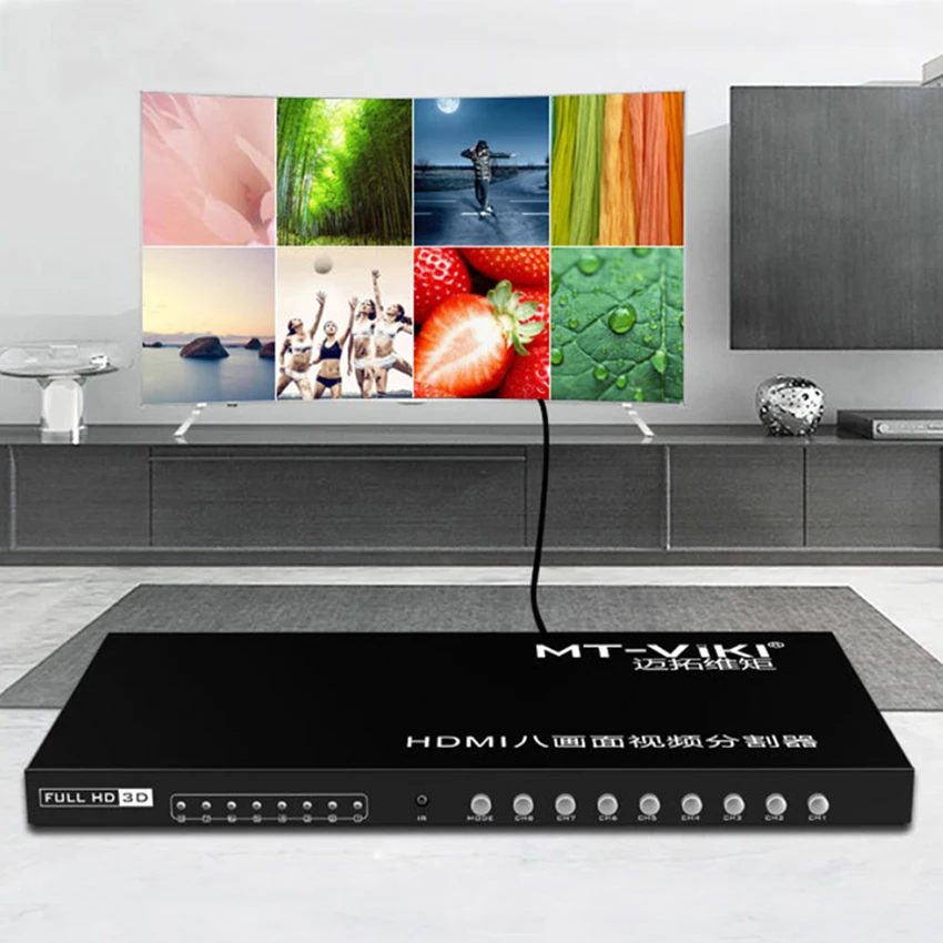 8X1 HDMI мультипросмотр в режиме реального времени с функцией бесшовного