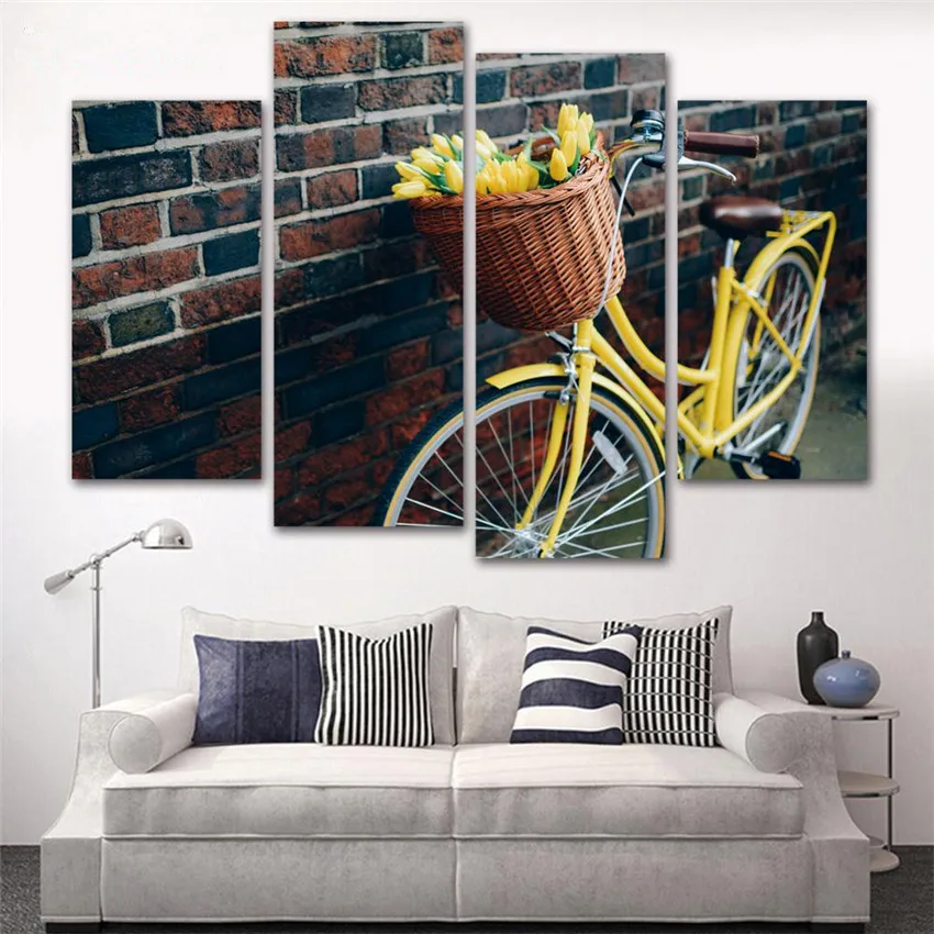 4 шт. холст картины художника велосипед плакат с велосипедом плоской подошве из
