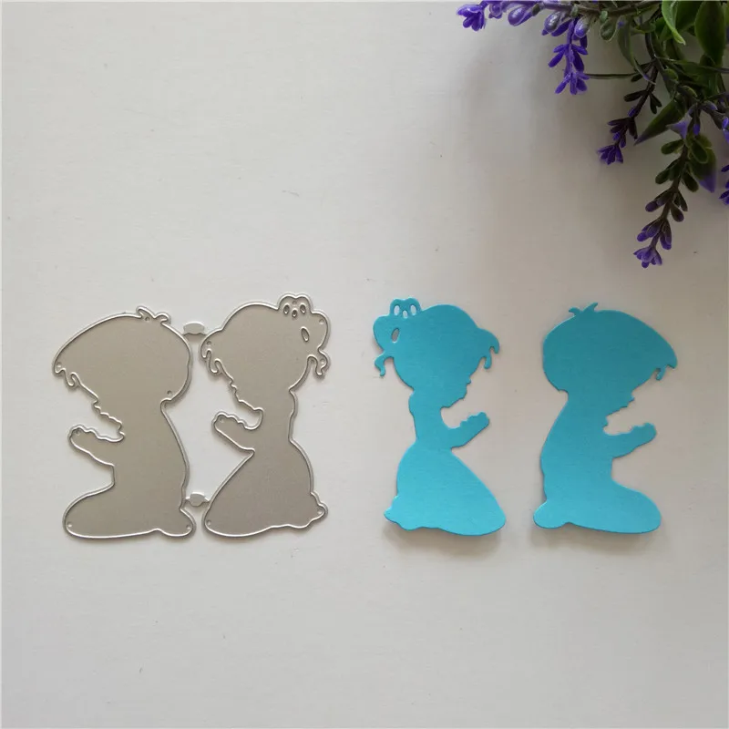 

2pcs Baby Girl and Boy Metal Steel Cutting Dies for DIY Album Scrapbook Paper Craft Embossing Creative Card Cut Dies New