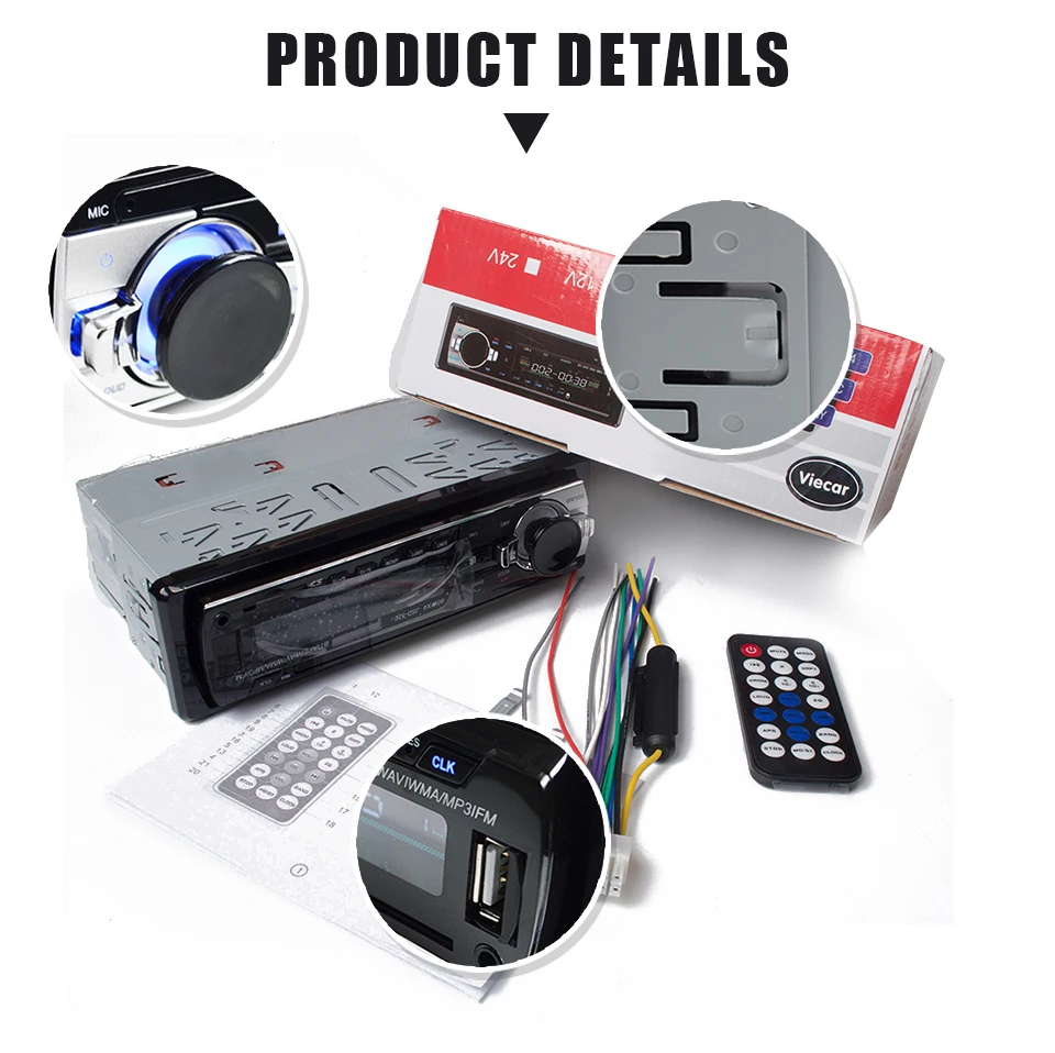 Автомобильный Радио стерео MP3 плеер цифровой Bluetooth 60Wx4 12 PIN порт FM Аудио Музыка USB/SD с в тире AUX вход