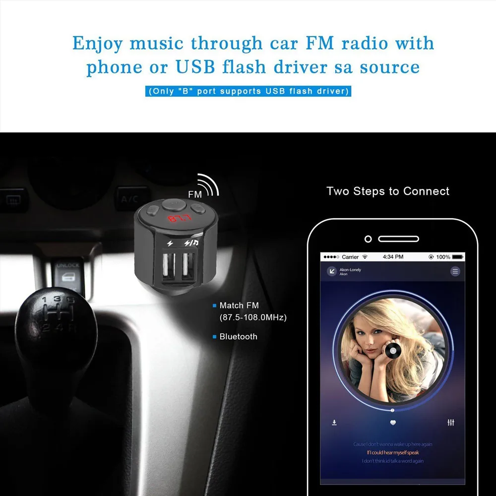 Многофункциональный Bluetooth автомобильный комплект fm-передатчик беспроводной радио адаптер USB зарядное устройство Mp3 плеер Usb к Mp3 музыкальный адаптер H0201