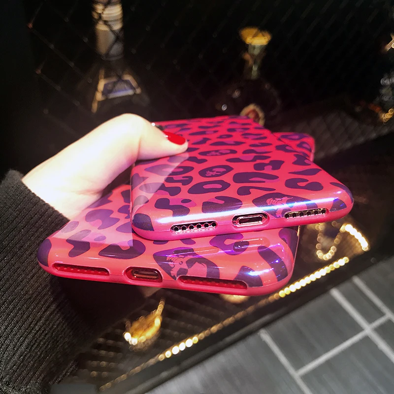 Blu-Ray сексуальный леопардовый чехол для телефона для iPhone 11 11Pro Max XR 6 6S 7 8 Plus X крутой лазер мягкий IMD чехол для задней панели телефона s