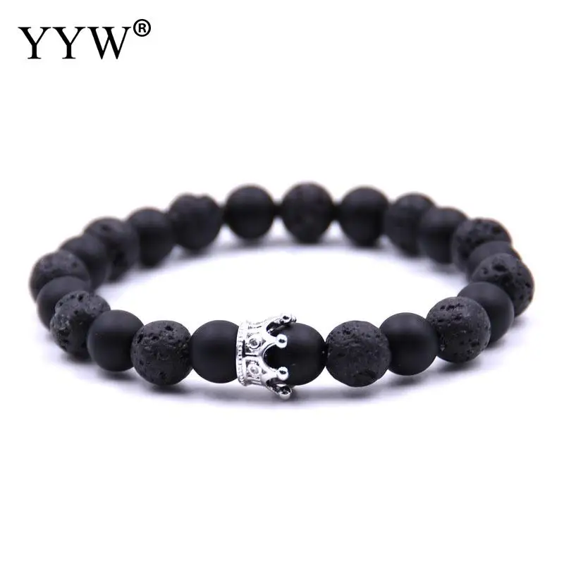 Черный Lave белый бирюзовый камень бусины золотые браслеты серебряный цвет с