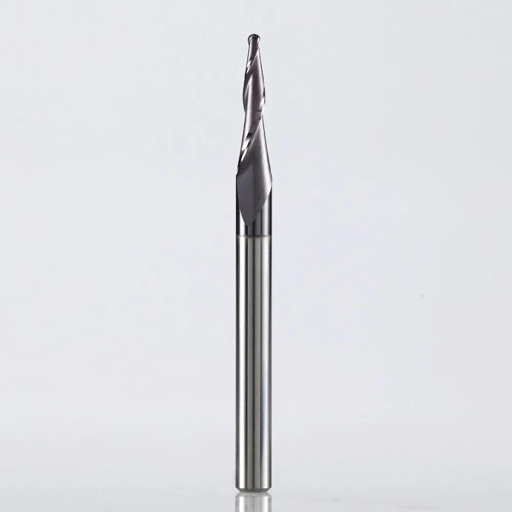 Вольфрам Твердосплавные 4 мм R0.75 Бал Нос конические фрезы Фрезы ЧПУ конус