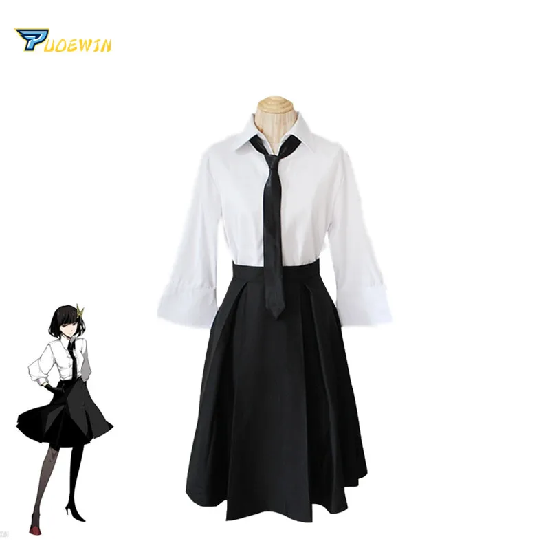 Костюм для косплея Bungo Stray Dogs рубашка юбка галстук перчатки и чулки школьная форма