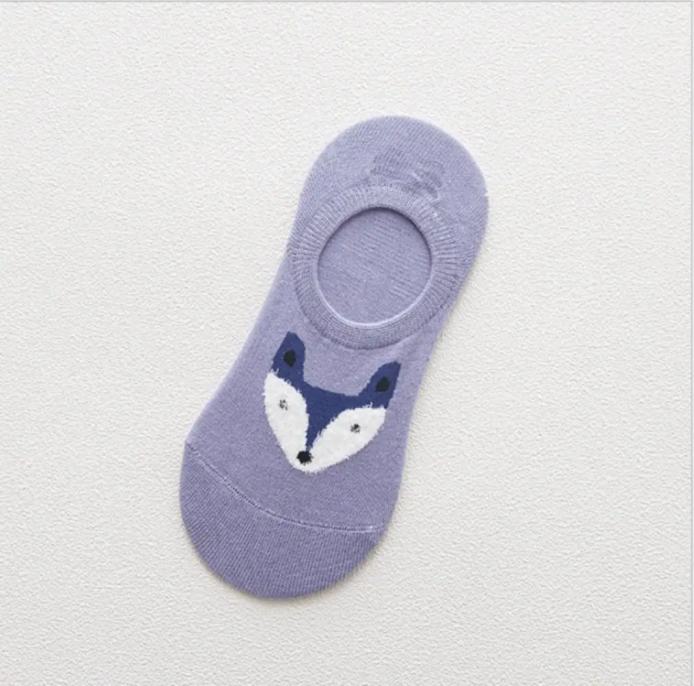 Sox невидимая лиса лодка Harajuku женские нитяные носки перо силиконовые мультфильм