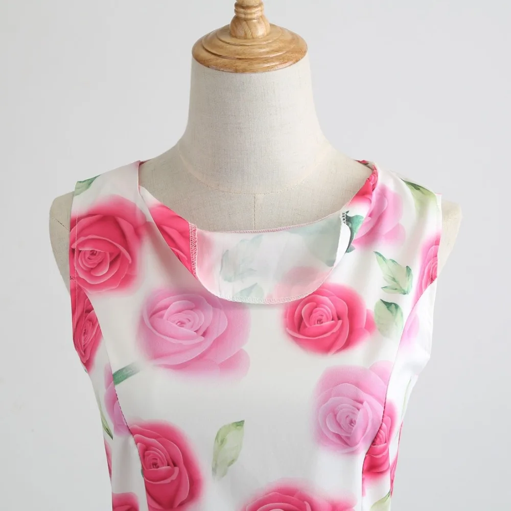 Классическое женское горячее предложение Ретро новое розовое платье с принтом