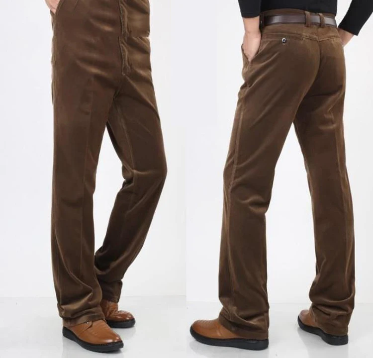 Мужчины Вельветовые Брюки Весна Осень Длинные Длина Прямые Простые мужчины