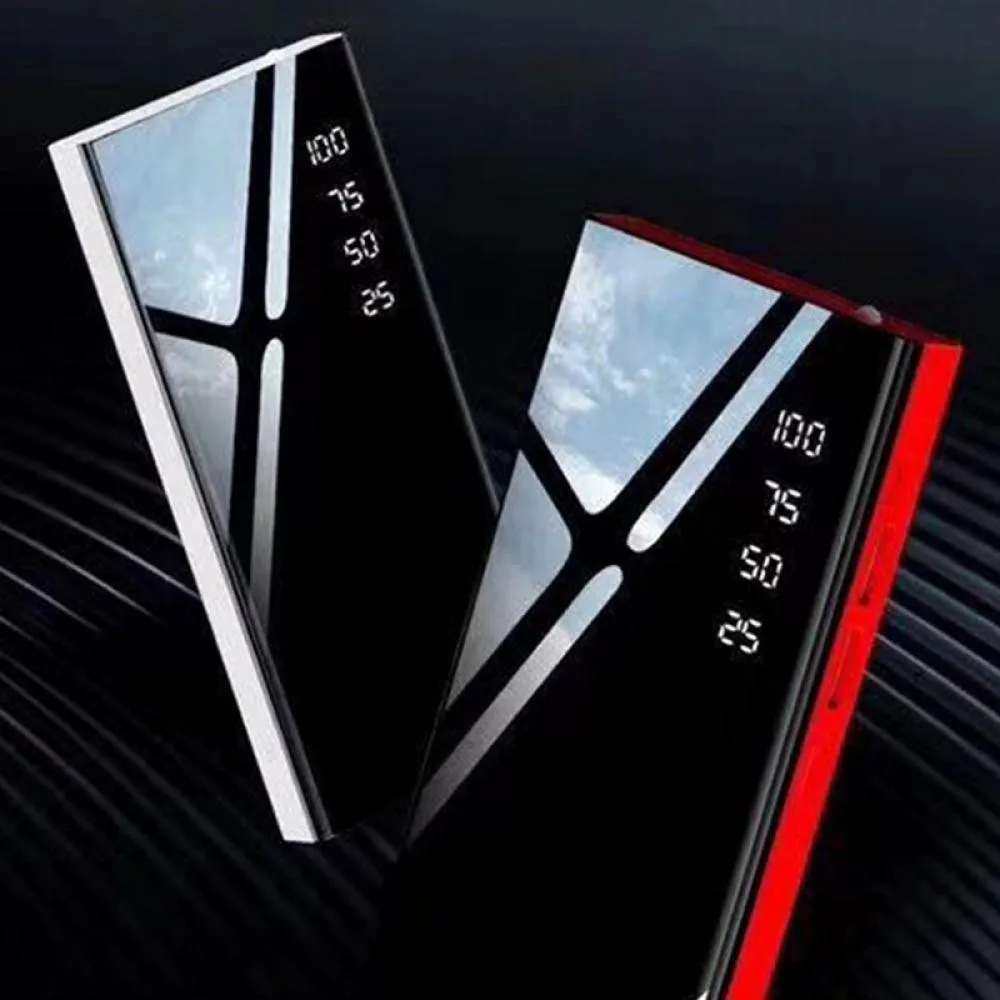 Лидер продаж зеркальный внешний аккумулятор зарядное устройство 20000 мАч LCDDual USB