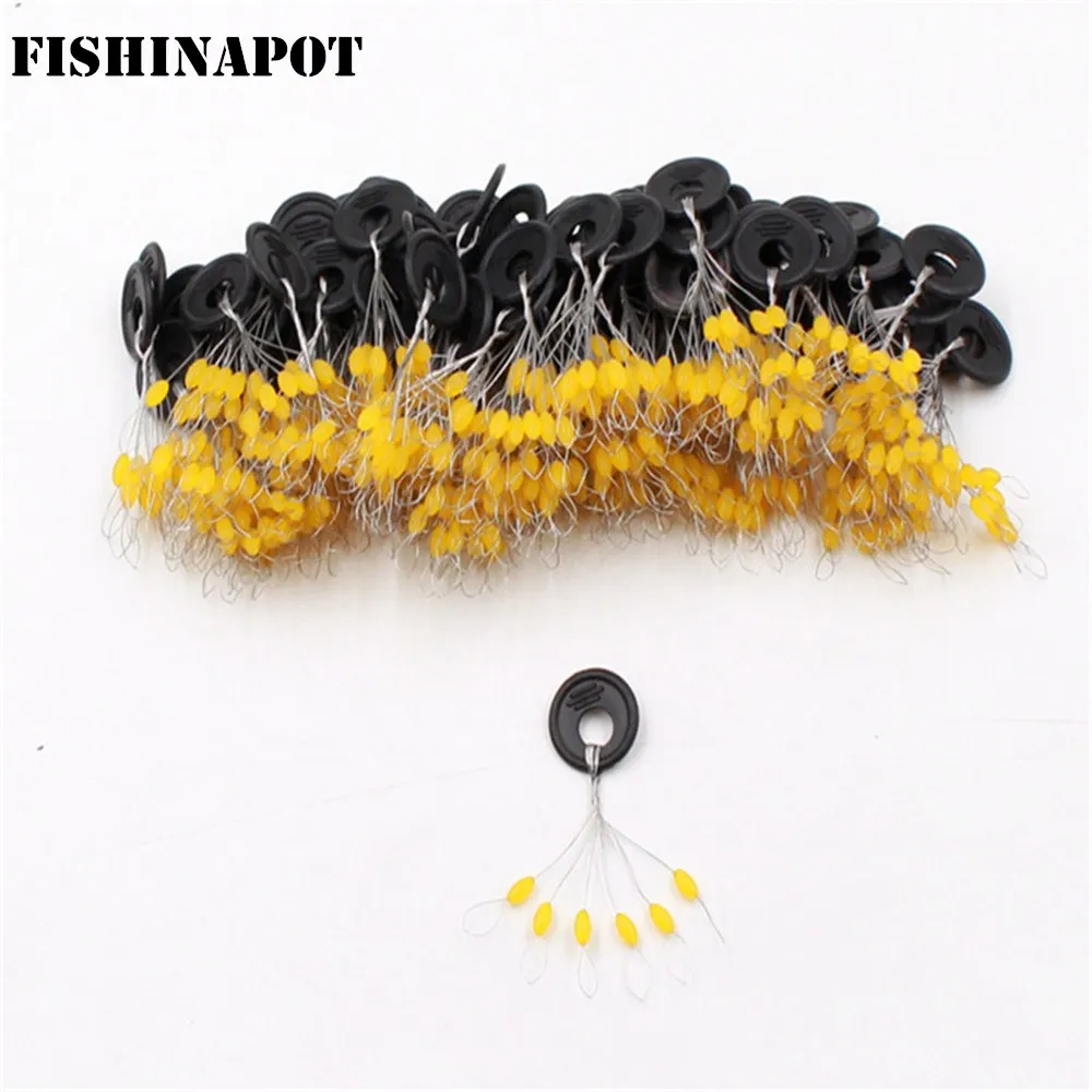 Рыболовная леска FISHINAPOT 600 шт./лот 100 в наборе Желтая резиновая пробка для 2 5 #