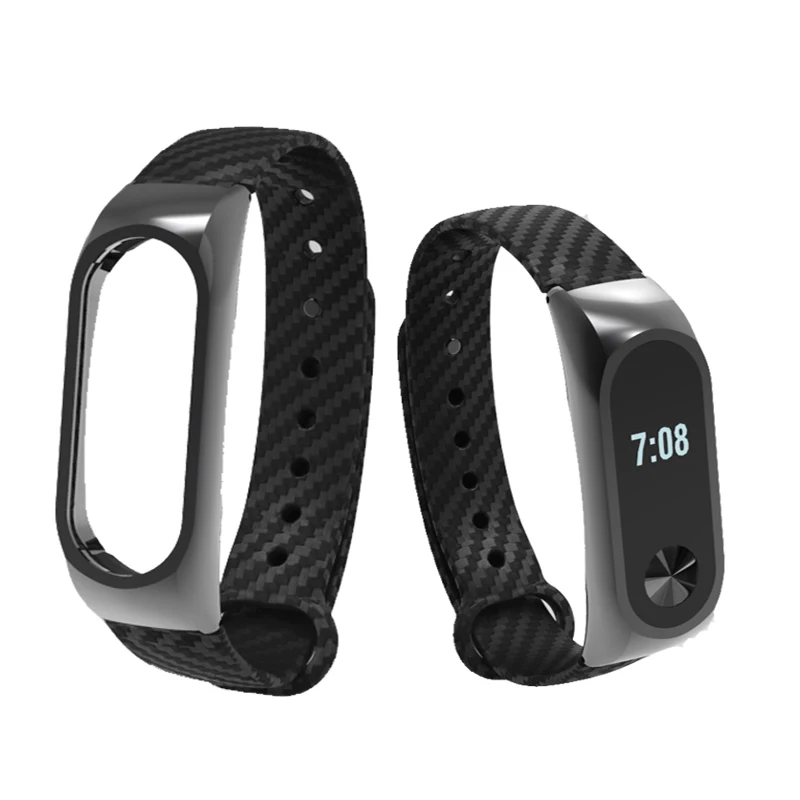 Силиконовый ремешок из углеродного волокна для Xiaomi Mi Band 2 сменный браслета