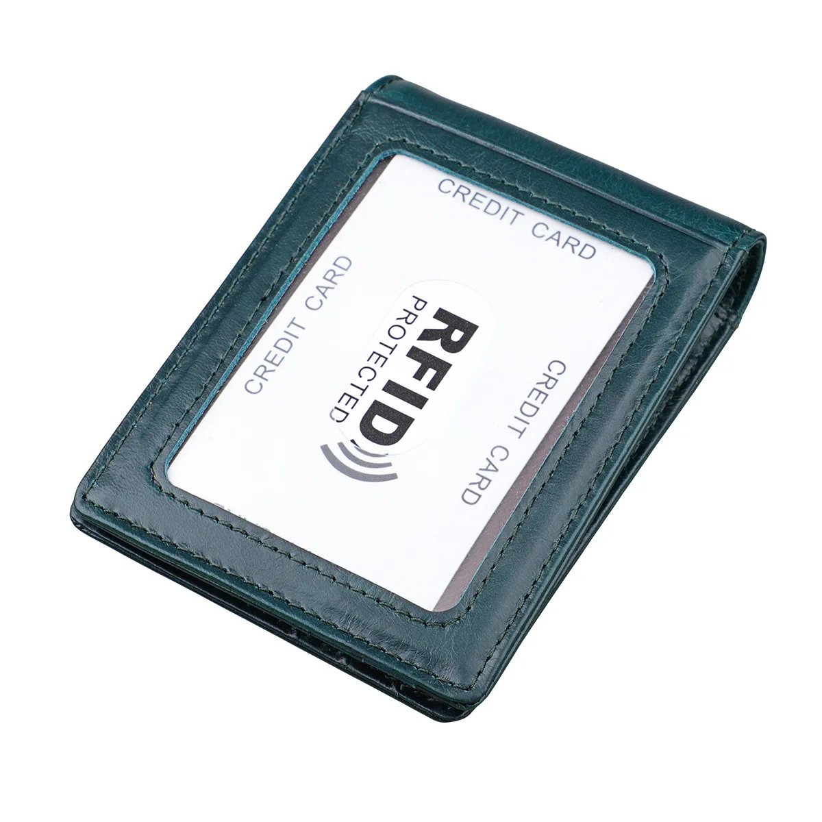 RFID зажим для денег из натуральной кожи, металлический кошелек для мужчин, тонкий складной зажим для денег, чехол для кредитных карт, зажимы для денег