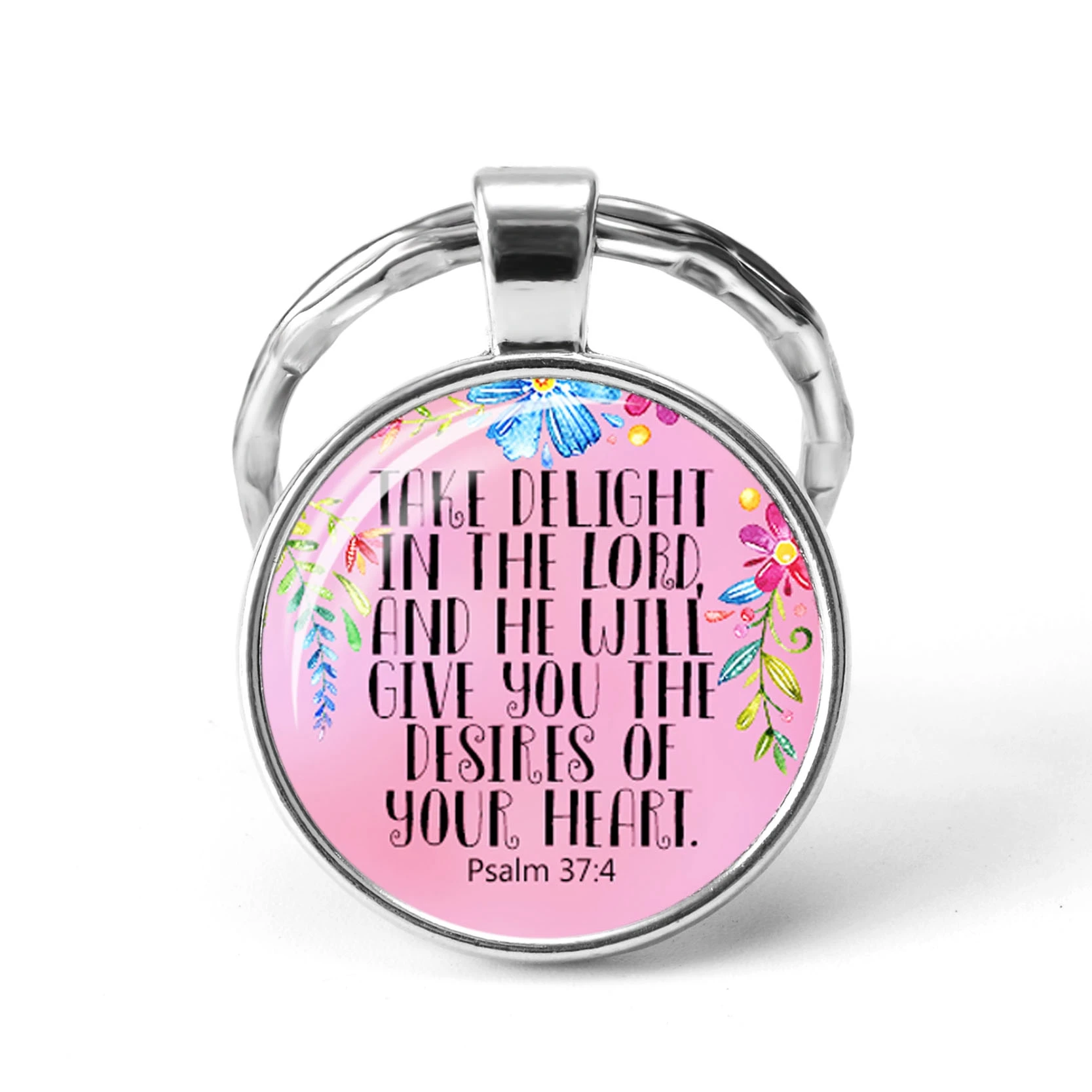 Брелок для ключей Look To The Lord и его сила Библейский стих цепочек цитата из стекла