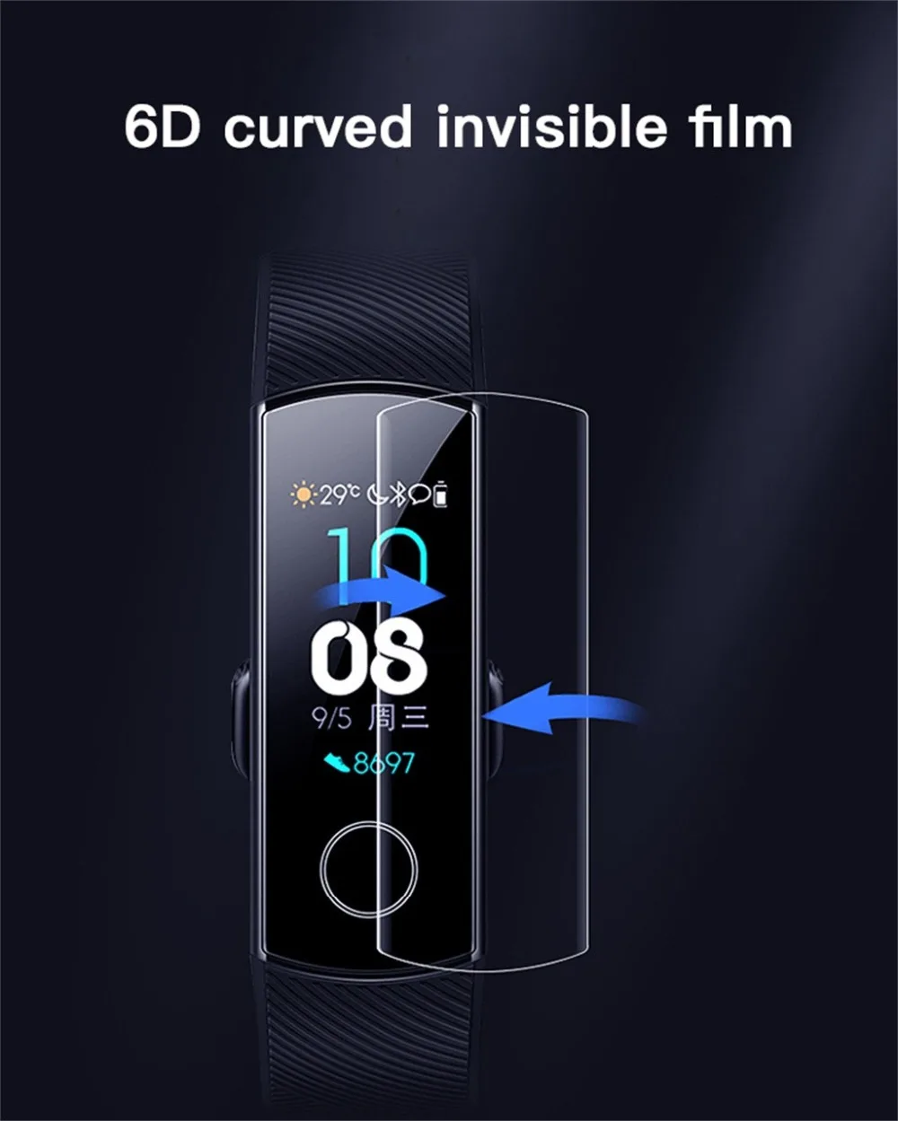 5 шт. Взрывозащищенная пленка для Huawei Honor Band 4 ТПУ Мягкая полноэкранная Защитная