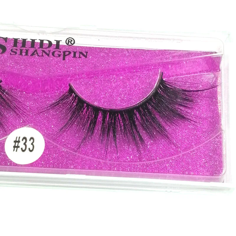 

3D Mink Fake Eyelashes Plastic Cotton Stalk Eyelash Natural Simulation False Eye Lashes Makeup Tool 1 Pair