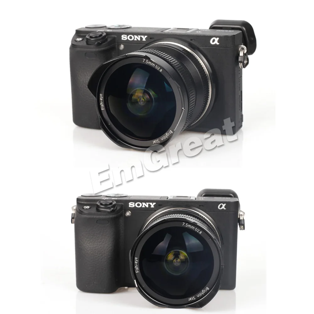 Brightin Star 7,5 мм F2.8 объектив рыбий глаз ультра-Широкий 180 градусов APS-C ручная фиксированная камера объектив для Fuji& E-mount беззеркальная камера