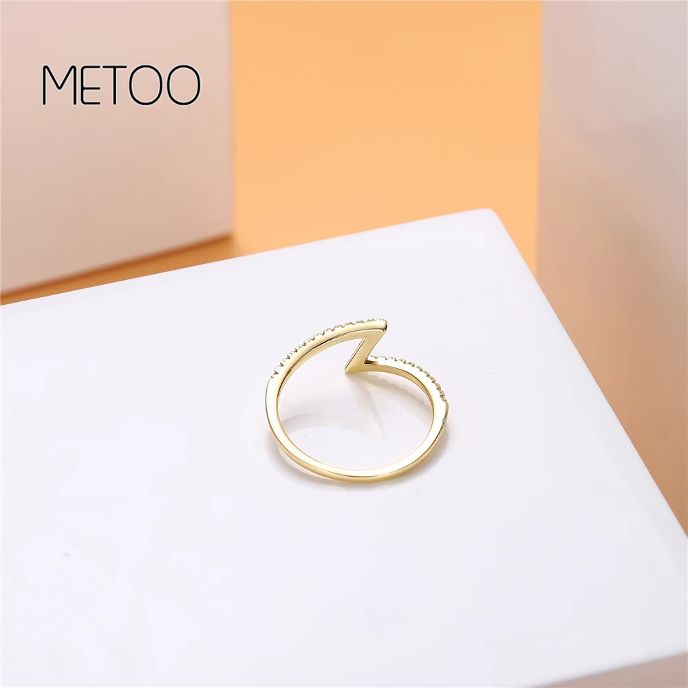 METOO золото геометрическая форма кольцо горный хрусталь высокого класса Медь инкрустированные циркон кольца плетеное кольцо женский Femme