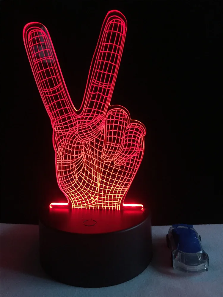 Светодиодный светильник GAOPIN победный жест 3D с USB-кабелем декоративный сенсорный