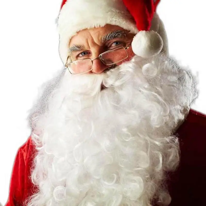 Модный костюм Санта Клаус борода рождественское праздничное платье Косплэй