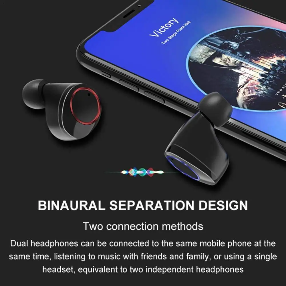 TWS беспроводные Bluetooth наушники V5.0 с сенсорным управлением спортивные беговые