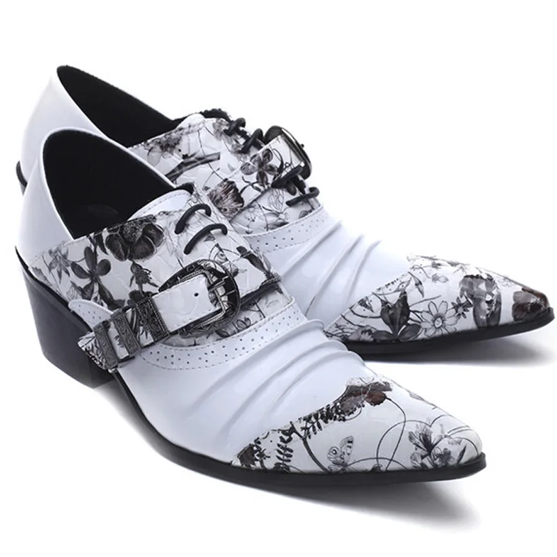 Горячие Продажи Zapatos Hombre Зебра Высота Увеличение Мужские Туфли Лакированной Кожи