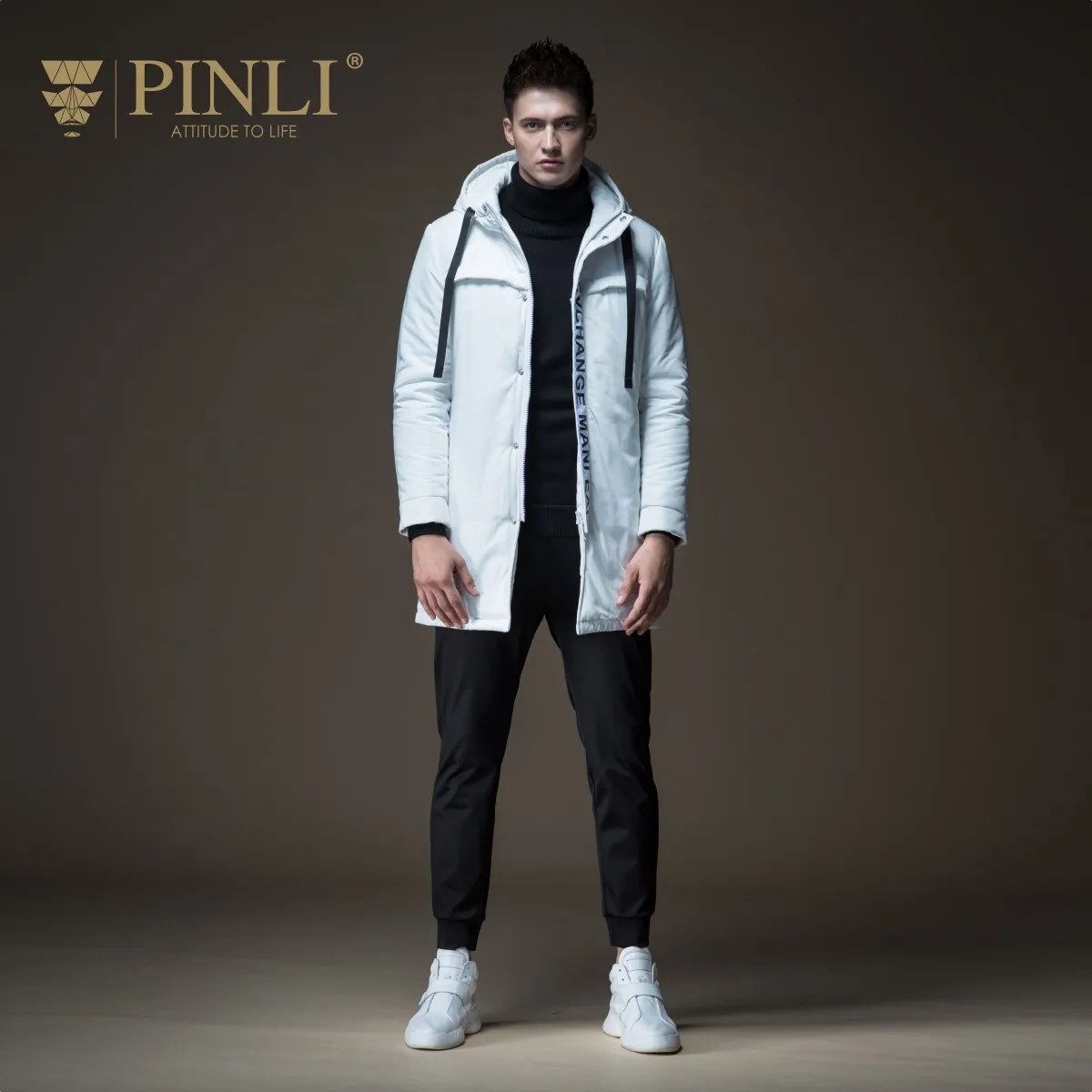 Мужские зимние куртки, распродажа, мужские зимние куртки, s Pinli Pin Li, Новое мужское пальто средней длины, куртка Chao B184205621