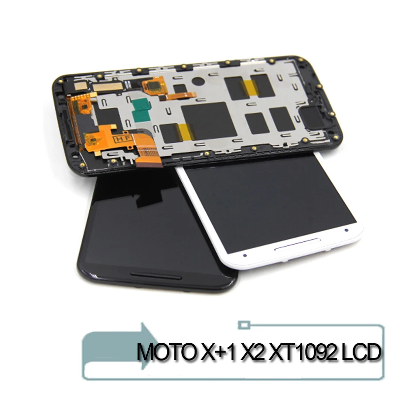 Для Moto X2 Xt1092 Xt1095 Xt1097 ЖК дисплей с сенсорным экраном дигитайзер Рамка отверстием в