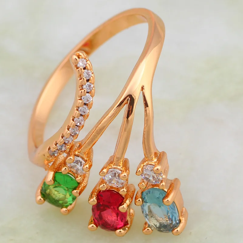 Новый 2021 Multi драгоценного кольца для девочек подростков Модные ювелирные изделия