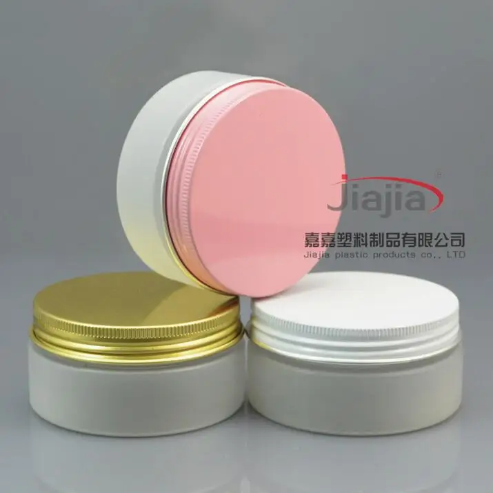 80 г прозрачная матовая ПЭТ банка с золотой/белой/розовой алюминиевой крышкой