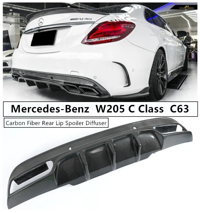 Диффузор для заднего спойлера из углеродного волокна Mercedes-Benz W205 C Class C63 C180 C200 C260 C300