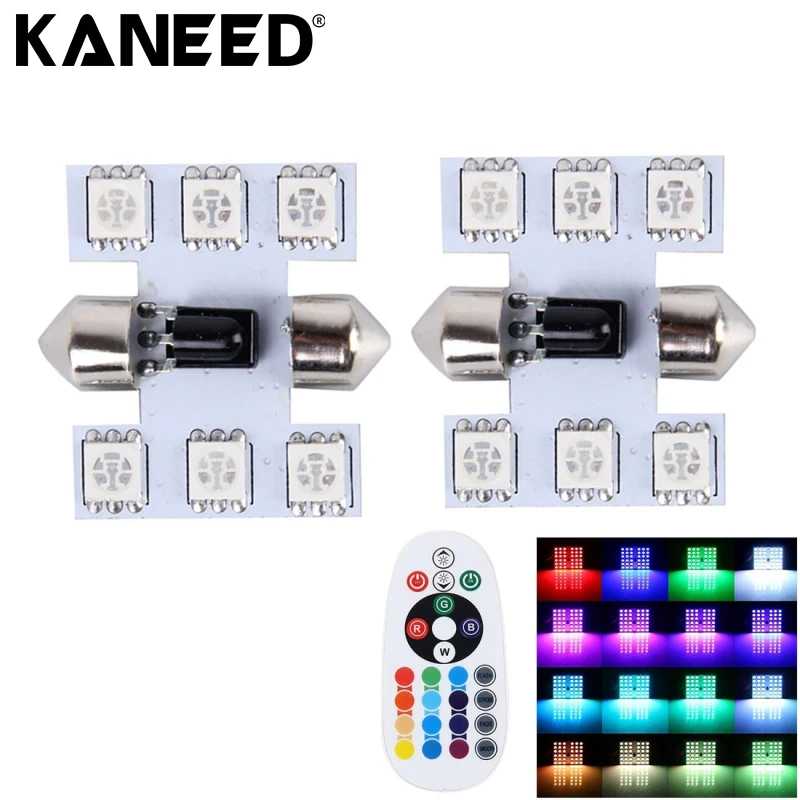 Светодиодный свет для чтения Автомобильная купольная камера 2 шт. цветная 31 мм